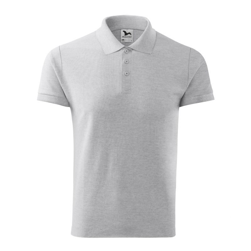 3. Malfini Cotton M MLI-21203 light gray melange polo shirt