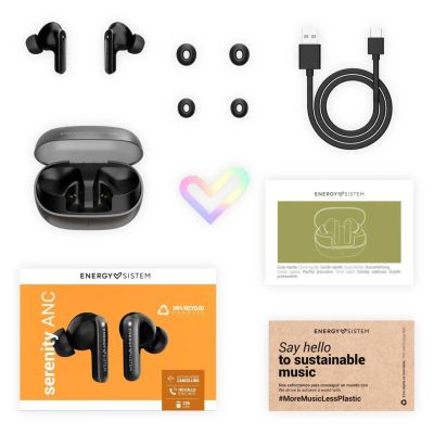 8. Energy Sistem True Wireless Serenity ANC Wireless Headphones with Microphone and Bluetooth, Color: Space