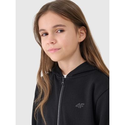 4. Girls' sweatshirt with a zipper and hood 4F 4FJWSS25TSWSF1706-20S