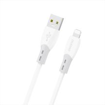 Dudao L25SL 30W USB-A - Lightning Cable with Soft Silicone Braid 1m - White