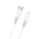 Dudao L25SL 30W USB-A - Lightning Cable with Soft Silicone Braid 1m - White