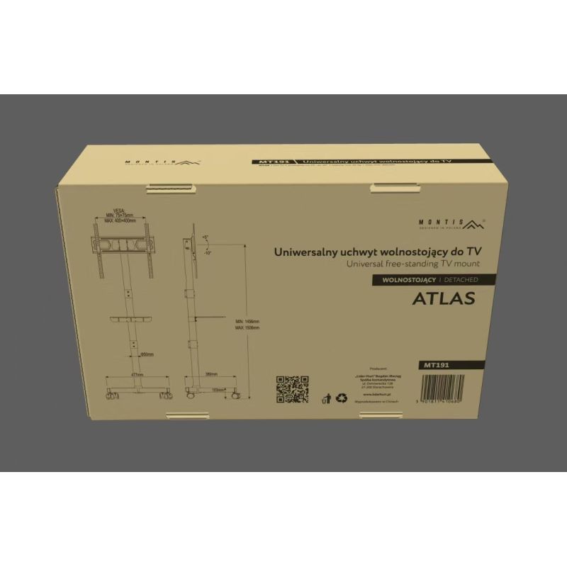 7. MONTIS MOBILE TV MOUNT 23"-60" MT191 ATLAS / BLACK / VESA 400X400