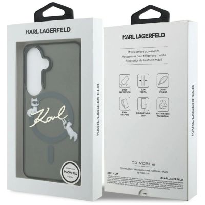 8. Karl Lagerfeld IML KC Script MagSafe Case for Samsung Galaxy S26 Plus - Black
