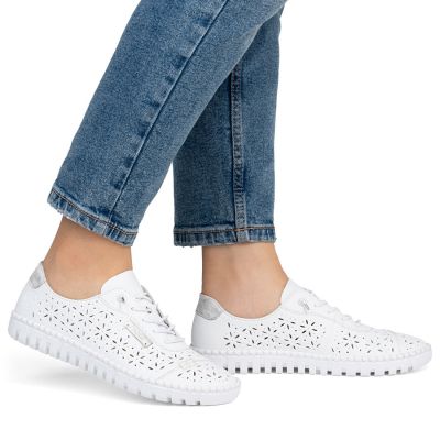 5. Rieker M2354-80 women's openwork white shoes