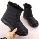 5. Women's flat insulated snow boots, black, Potocki SU33069