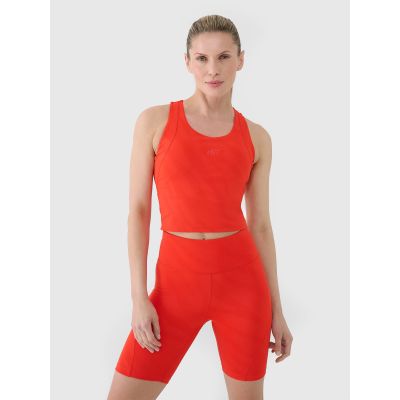 3. Women's quick-drying training crop top 4F 4FWSS25TFSLF413-62S