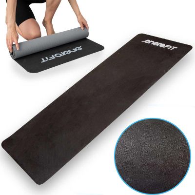 YOGA AND FITNESS MAT TPE ANTI-SLIP BLACK AND GREY ENERO FIT