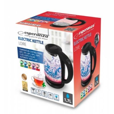 6. Esperanza LOIRE EKK027 electric kettle (2200W 1.7l; black)