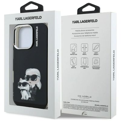 8. Karl Lagerfeld IML Aquarelle Karl & Choupette & Logo iPhone 16 Pro Case Black