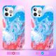2. Kingxbar Watercolor Series color case for iPhone 12 Pro Max Blue-pink
