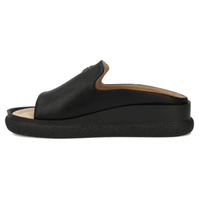 2. Women's leather wedge sandals, black, Filippo DK7758