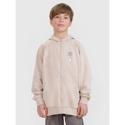 Boys' zip-up sweatshirt with hood 4F 4FJRSS25TSWSM2103-83S