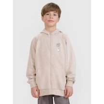 Boys' zip-up sweatshirt with hood 4F 4FJRSS25TSWSM2103-83S