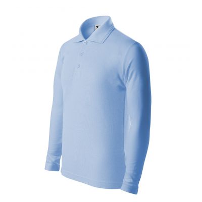 Kids' Pique Polo LS Polo Shirt (Blue)