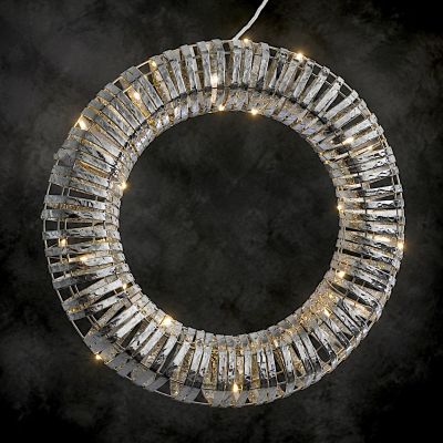 4. DECORATIVE WREATH TIRE 30LED 40CM SILVER