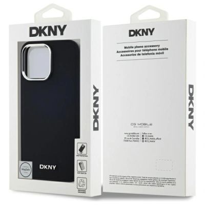 9. DKNY Plain Logo MagSafe iPhone 14 Pro Max Case - Black
