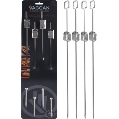 10. SKEWER FOR SHASHLIK 4 PCS. LENGTH 40.5 CM STAINLESS STEEL