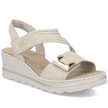 Women's beige wedge sandals Rieker 67410-62