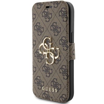 2. Guess 4G Big Metal Logo Case for iPhone 13 / 14 / 15 - Brown