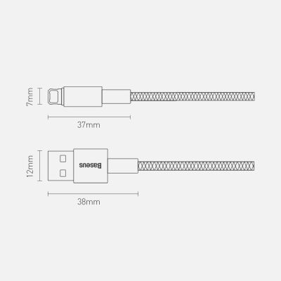 16. Baseus Tungsten USB - Lightning cable 2.4 A 2 m black (CALWJ-A01)