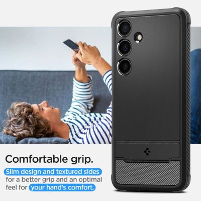 14. Spigen Rugged Armor Case for Samsung Galaxy S24 - Matte Black