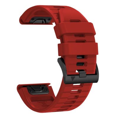 3. Tech-Protect Silicone Strap for Garmin Fenix 5 / 6 / 6 Pro / 7 / 8 / 8 Pro / E / 9 / 9 Pro (51 mm) – Red