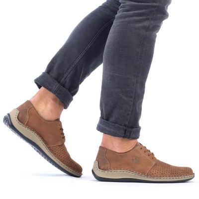 32. Rieker M RKR528 brown openwork leather shoes 