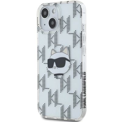 2. Karl Lagerfeld IML Choupette Head & Monogram case for iPhone 15 / 14 / 13 - transparent