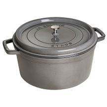 Staub Round Cast Iron Pot – Graphite, 12.6 Litres