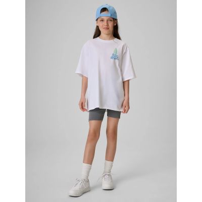 4. Girls' loose T-shirt with print 4F 4FJRSS26TTSHF3980-11S