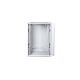 4. Wall-mounted network cabinet 19" 15U rack 600x600, glass door, gray, divided, assembled, 60kg