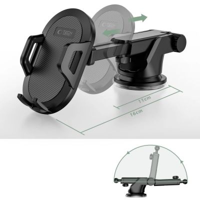 6. Tech-Protect V1 Car Phone Holder for Windshield/Cockpit - Black