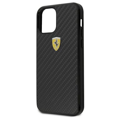 5. Ferrari FERCAHCP12SBK iPhone 12 mini 5.4" black/black hardcase On Track Real Carbon