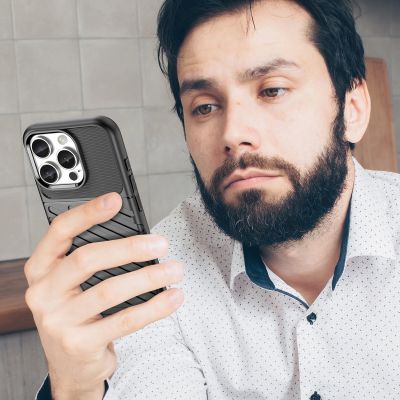 7. Thunder Case for iPhone 16 Pro Silicone Case - Black