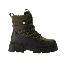 Lee Cooper Women’s Khaki Winter Boots, Warm-Lined Ankle Boots with Zip