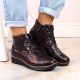 10. Insulated leather wedge ankle boots Filippo W PAW376B burgundy