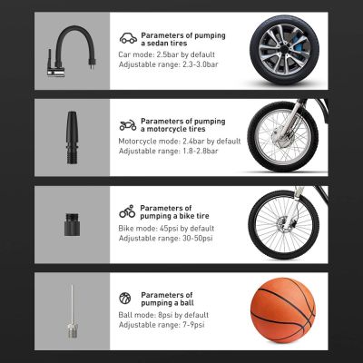26. Baseus CRCQ000001 Mini Tire Compressor for Cigarette Lighter Socket - Black