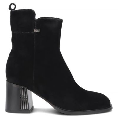 2. Black Women’s Leather Heeled Ankle Boots Filippo DBT8191