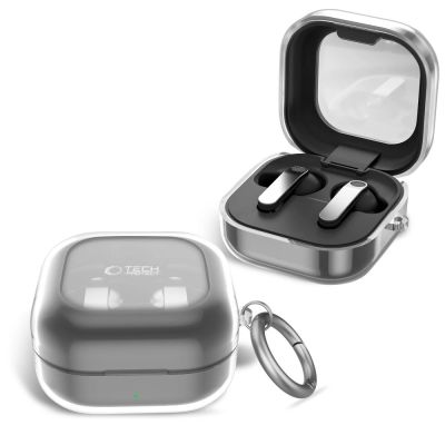 4. Tech-Protect FlexAir Case for Samsung Galaxy Buds 4 / Buds 4 Pro - Transparent