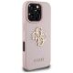 4. Guess Grained Big 4G Logo Small Classic Logo Case for iPhone 16 Pro - Pink