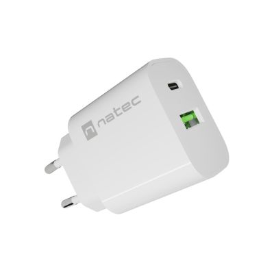12. NATEC RIBERA WALL CHARGER 1X USB-A + 1X USB-