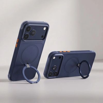 7. Tech-Protect MagAir Stand MagSafe CC Case for iPhone 18 Pro Max / 17 Pro Max - Matte Navy Blue