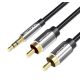 3.5mm Male to 2RCA Male Audio Cable 1m Black