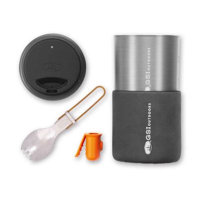 GSI Outdoors 50269 Camping Kitchen Utensil Set 0.6L Black, Copper, Gray, Orange