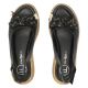 5. Women's leather wedge sandals with openwork black Filippo DS7582