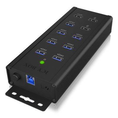 6. ICY BOX IB-HUB1703-QC3 USB 3.2 Gen 1 (3.1 Gen 1) Type-B 5000 Mbit/s Black