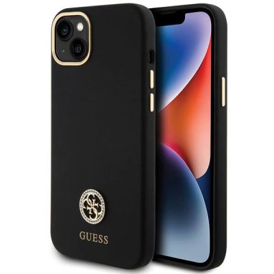 Guess Silicone Logo Strass 4G Case for iPhone 15 Plus / 14 Plus 6.7" - Black