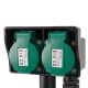 3. Entac ESE1.5G2-5-IP44S 5m Splitter 2 x Network Socket Outdoor Black, Green