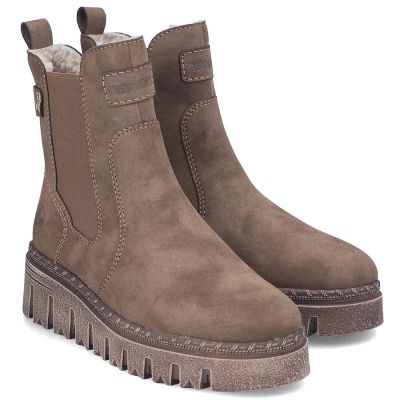 4. Comfortable beige women’s wedge ankle boots Rieker Z8960-25