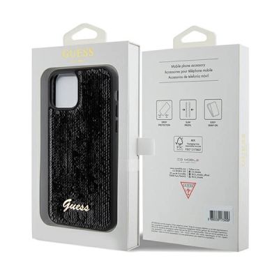 8. Guess Sequin Script Metal case for iPhone 12/12 Pro - black